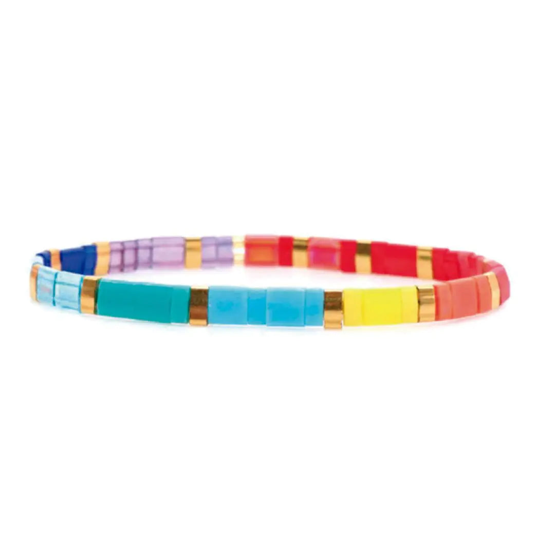 Color Craze Rainbow Beaded Bracelet