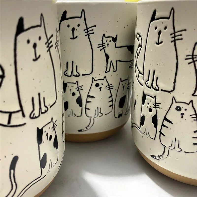 Hand-painted Ceramic Tea Cup Cartoon Cat