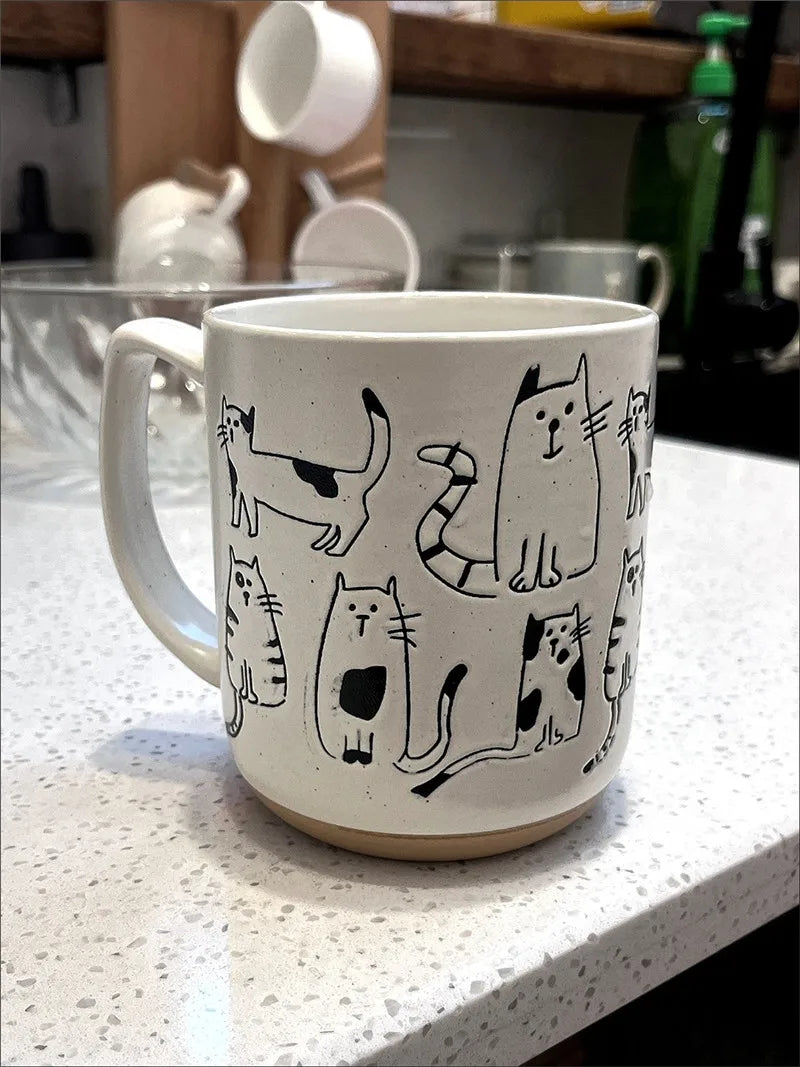 Hand-painted Ceramic Tea Cup Cartoon Cat