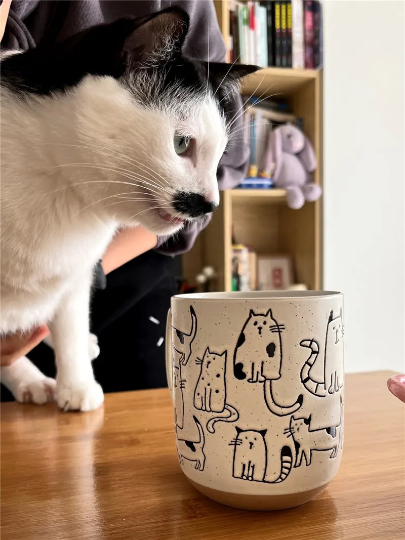 Hand-painted Ceramic Tea Cup Cartoon Cat