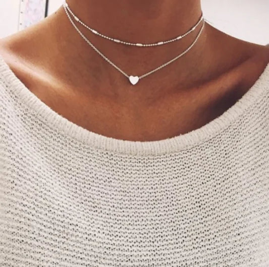 Double Heart-Shaped Necklace