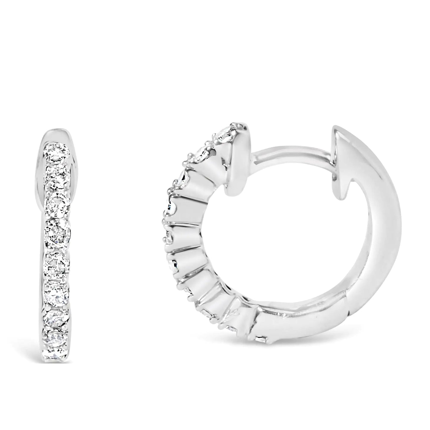 Sterling Silver & Diamond Mini Hoops